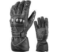 ADM Gants Moto Hiver Homme Cuir Homologués CE Certifiés Chauds Tactile Smartphone Imperméable Waterproof Double Serrage Poignet & Manchette Coque Protection Métacarpe Taille S M L XL XXL - Noir