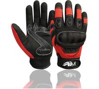 ADM Gants Moto Homme Homologués CE Été Mi-saison Gants Moto Scooter Antidérapant Respirant Rouge Taille S M L XL XXL XXL
