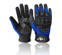 ADM Gants Moto Homologués Homme Certifiés CE Logo Motard Été Hiver Mi Saison Gants Moto Scooter Homme Respirants & Antidérapants, Noir/Bleu, Taille L