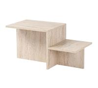 ADM - 'Harmony' - Table basse en bois revêtue de mélamine effet travertin - Beige - H40 cm
