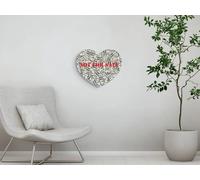 ADM - 'Heart Not For Sale' - Tableau imprimé sur panneau moulé en méthacrylate brillant rétrostampé - Gris - H55 cm
