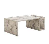 ADM - 'Memo' - Table basse en bois avec finition effet marbre - Beige - H32 cm