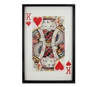 ADM 'Roi de coeur' - Tableau effet 3D réalisé avec la technique du collage, encadré et protégé par une plaque de verre - Multicolore - H90 cm