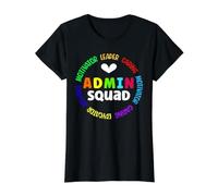 Admin Squad Admin Assistant Administratif Assistant Administratif T-Shirt Graphique avec Valeur, Femme, Noir, S