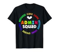 Admin Squad Admin Assistant Administratif Assistant Administratif T-Shirt Graphique avec Valeur, Homme, Noir, M