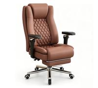 Administration Chaise de Bureau avec accoudoirs rabattables Fauteuil de Bureau Confortable Soutien Lombaire for Maison et Jeux vidéo(Brown)