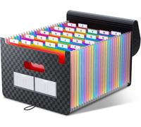 Administrative Paper Storage/Sorter With 26 Compartments,A4 Document Sorter With Lid,Portable Plastic Case File Sorter,Accordion File Folder Organizer