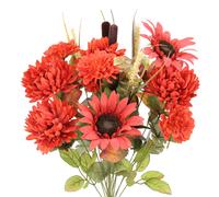 Admir par la nature 18 tiges des mamans artificielles tournesols zinna fleurs de soie feuille de bus