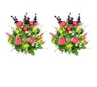 Admired By Nature 2 pices de 30 tiges de fleurs artificielles Morning Glory et Ranunculus Bush Spring Arrangement de fausses fleurs pour intrie