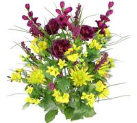 Admired By Nature 30 tiges de fleurs artificielles Morning Glory et Ranunculus Bush Arrangement de fausses fleurs printanires pour extrieur et