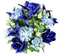 Admired By Nature Spring Bush Fleurs artificielles d'hortensia Bleu