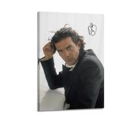 ADMLIE Impression sur toile représentant Antonio Banderas - Acteur - Noir et blanc - Décoration d'intérieur - 30 x 45 cm