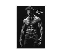 ADMLIE Poster Hugh Jackman - Acteur - Noir et blanc - Art mural - Photo murale à suspendre - Décoration de chambre à coucher - 30 x 45 cm