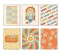 Admmixoo Poster mural vintage des années 60 et 70 - Décoration murale esthétique rétro hippie - Bonne ambiance pour chambre à coucher, salon - Style A - 20,3 x 25,4 cm sans cadre