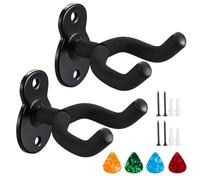 Admygo Lot de 2 + 4 crochets Crochets métalliques pour guitare Support pour guitare classique et électrique Accessoires pour ukulélé et violon