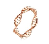 ADN Double Helix Or Rose Titane Acier Bague Femmes Mode Bijoux Simple Chanvre Motif Couples Anneaux