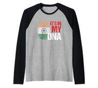 ADN Drapeau de l'Inde Pays Empreintes digitales Cadeau Manche Raglan