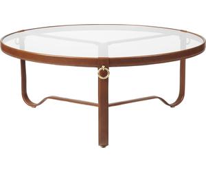 Adnet Coffee Table Table basse en cuir marron Gubi - 5710902827029