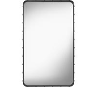 Adnet Miroir Mural Rectangulaire 65 x 115 cm Cuir Noir