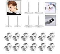 ADNEWX 600 Pcs Fermoirs de Boucles d'oreilles, 300 Pair Acier Inoxydable Boucles d'Oreilles Poteaux Plat Pad 5 6 8mm pour Accessoires de Bijoux Fabrication Boucle d'oreille