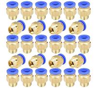 ADNEWX PC6-01 Lot de 30 connecteurs pneumatiques en laiton 6 mm G1/8" BSP filetage extérieur droit pour appareils d'automatisation Trachea
