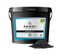ADNOL® Granulés de charbon actif 10 litres à base de noix de coco pour la purification de l'air et la purification des gaz, par exemple pour hottes aspirantes, CTC60, diamètre 4 mm, classe énergétique