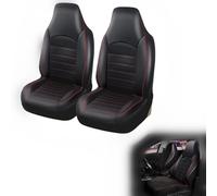 ADNUIES Protecteurs De Siège Auto en Cuir, pour Nissan Navara D40 NP300 2005-2015, Housses De Siège Avant 2 Pièces, House Siege Voiture Interieur,C-Red