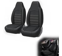 ADNUIES Protecteurs De Siège Auto en Cuir, pour Nissan Navara D40 NP300 2005-2015, Housses De Siège Avant 2 Pièces, House Siege Voiture Interieur,A-Grey
