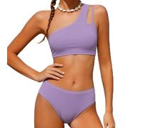 Ado Fille Maillot de Bain Asymétrique 30 Pièces Maillot de Bain Deux Pièces Bikini pour Préadolescentes à Une Seule Bretelle Doux et Confortable Doux et Confortable pour Adolescentes