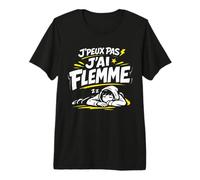 Ado Humour J'peux Pas J'Ai flemme Style Street T-Shirt Haut de Gamme