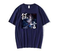 ADO Kyogen Album T-shirt unisexe col rond manches courtes Streetwear T-shirt hommes femmes Harajuku Tops, bleu marine, L