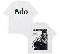 Ado Singer Redhead 2025 World Tour T-Shirt Homme Et Femme Harajuku Mode Manches Courtes Col Rond Coton T-Shirt Unisexe Loisirs Haut-White||x_s