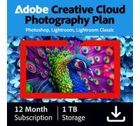 Adobe Creative Cloud Photography Plan 1 To de Stockage en Cloud 1 Utilisateur - 1 An - (Windows/Mac) - NL| ✅Offres hiver