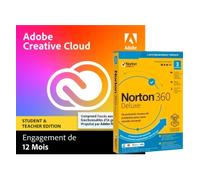 Adobe Creative Cloud Pro Ãdition Ãducative â 1 An + Bonus Norton