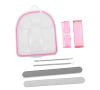 ADOCARN 1 Ensemble Set De Outils De Manucure Bol De Trempage Pour Pousse-cuticules Acier à Brosse Douce Kit Complet Pour Soin Des à