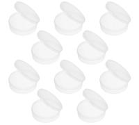 ADOCARN 10 pièces Boîte de Rangement Ronde Transparente Étui Portable Réutilisable pour Éponges et Accessoires Cosmétiques Boîte Petite Polyvalente pour Bijoux Bonbons et Perles Format