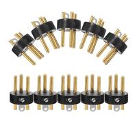 ADOCARN 10pcs Accessoires pour Haut-parleurs Prise à Trois Contacts pour Microphone Adaptateur de Câble de Microphone en Métal et Abs Noir Haute Conductivité Son Clair pour DIY