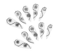 ADOCARN 10Pcs Nail Art Épines French Tip Ongles Appuyez Sur Les Ongles Longue Pression Sur Les Ongles Sur Les Ongles Pour Les Ongles De Mariage Fleur Strass Pour Les Ongles Charmes