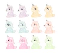 ADOCARN 12 Pièces Lot de 12 Mini Ornements Phosphorescents Animaux Licorne Multicolores, Décorations Lumineuses DIY pour Voiture et Intérieur, Figurines Décoratives pour Micro-Paysage et