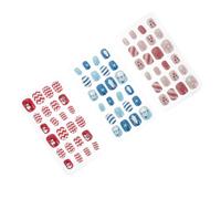 ADOCARN 144 Faux Ongles pour Garçon et Filles Thème Noël en Abs Faciles à Poser pour Création D'ongles à Domicile ou Fêtes Motifs Festifs de Noël pour Filles