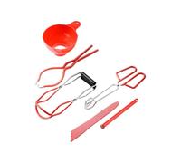 ADOCARN 1ensemble Kit de Mise Conserve avec Pince Levage Bocaux Rouge Entonnoir Large Pratique Outil Léger et Compact pour Préparation Confitures et Sauces Maison