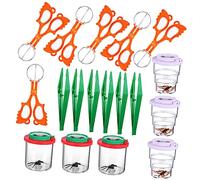 ADOCARN 1Ensemble Kit Observation des Insectes pour Garçon Fille de Loupe Télescopiques Pincettes et Scoopers pour Explorer Nature pour Apprentissage