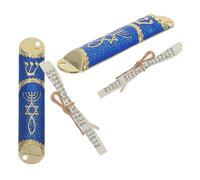 ADOCARN 2 Ensembles Mezouza Juive en Alliage de Zinc avec Parchemin Casher Inclus, Symbole Foi Juive et Bénédiction Maison, Décor Élégant Maison et Fêtes