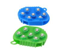 ADOCARN 2 Pièces Brosse de Massage à 7 Boules Rotatives pour Soulagement Précis avec Poignée Ergonomique en Pvc et Acier, Appareil Anti- Double Face pour Soins Corporels à Domicile
