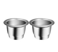 ADOCARN 2 Pièces Lot de Filtres à Café Réutilisables Acier Inoxydable Tasses Filtre Pratiques et Durables pour Usage Domestique Passoires Portables pour Capsule Café