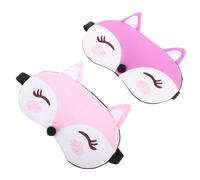 ADOCARN 2 Pièces Masque de Mignon Forme de Renard Cache Yeux Élastique pour Garçon Fille Adultes Optimal pour Voyage