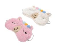 ADOCARN 2 pièces Masque de Nuit Doux en Fibre Naturelle Masque de Sommeil Occultant Léger et Compact pour Voyage Anti-gonflement Unisexe Blanc Rose