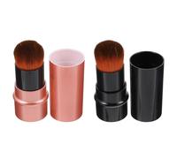 ADOCARN 2 pièces Pinceaux Maquillage Fond de Teint Brosse Cosmétique Portable Douce pour Application Complète Visage Noir Rouge