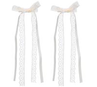 ADOCARN 2 Pinces à Cheveux Élégants et Polyvalents Nœuds en Dentelle Blanc, Accessoires pour Cheveux Femmes pour Différentes Coiffures