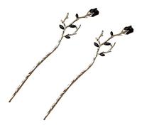 ADOCARN 2pièces Bâtons De Cheveux Fleur Rose Épingle à Cheveux Rétro Pour Chignon Accessoire Coiffure Élégant